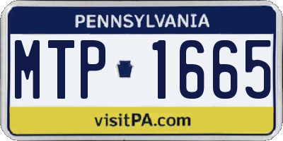 PA license plate MTP1665