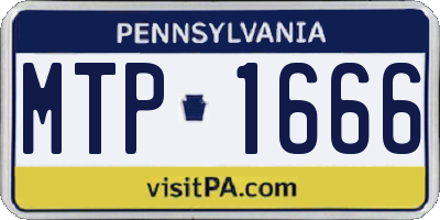 PA license plate MTP1666