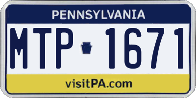 PA license plate MTP1671
