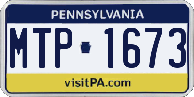 PA license plate MTP1673