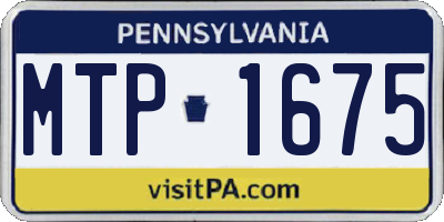 PA license plate MTP1675