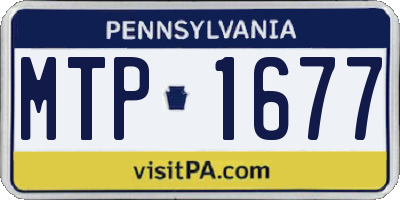 PA license plate MTP1677