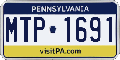 PA license plate MTP1691