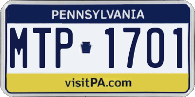 PA license plate MTP1701