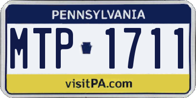 PA license plate MTP1711