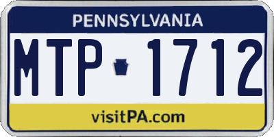 PA license plate MTP1712