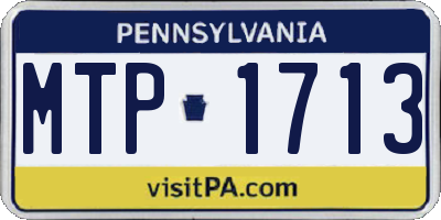 PA license plate MTP1713