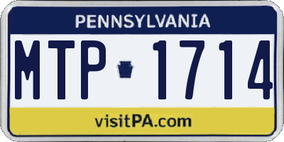 PA license plate MTP1714