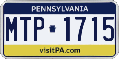 PA license plate MTP1715