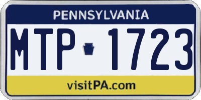 PA license plate MTP1723