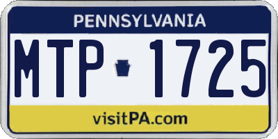 PA license plate MTP1725