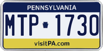 PA license plate MTP1730