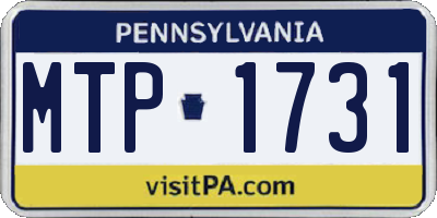 PA license plate MTP1731