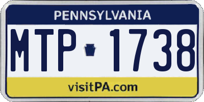 PA license plate MTP1738