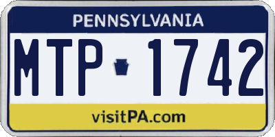 PA license plate MTP1742