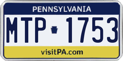 PA license plate MTP1753