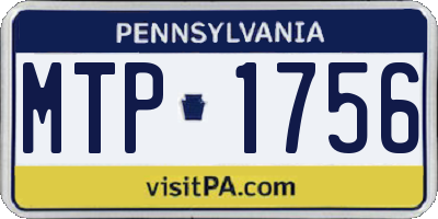 PA license plate MTP1756
