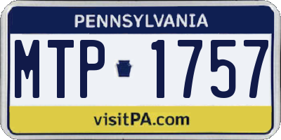 PA license plate MTP1757