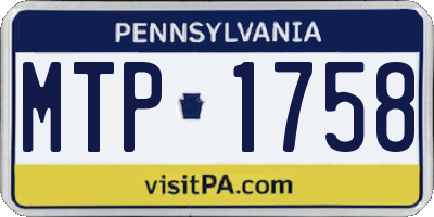 PA license plate MTP1758