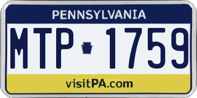 PA license plate MTP1759