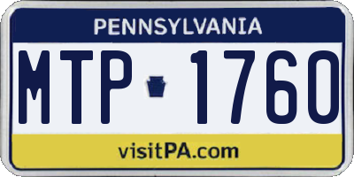 PA license plate MTP1760