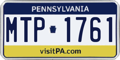 PA license plate MTP1761