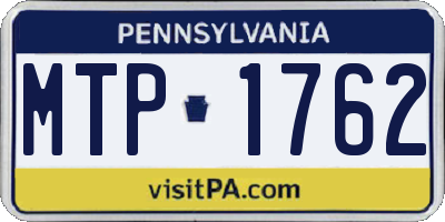 PA license plate MTP1762