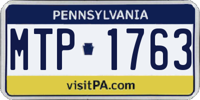 PA license plate MTP1763