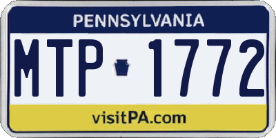 PA license plate MTP1772