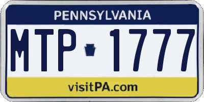 PA license plate MTP1777