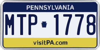PA license plate MTP1778