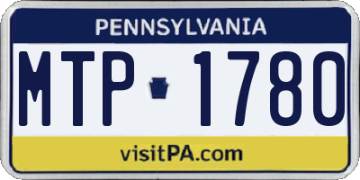 PA license plate MTP1780