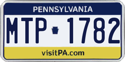 PA license plate MTP1782