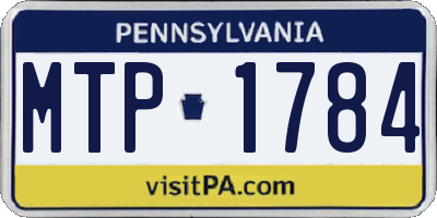 PA license plate MTP1784