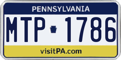 PA license plate MTP1786