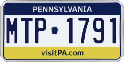 PA license plate MTP1791