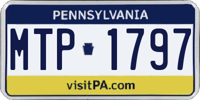 PA license plate MTP1797
