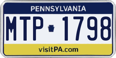 PA license plate MTP1798