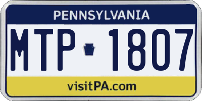 PA license plate MTP1807
