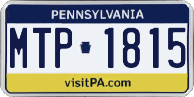 PA license plate MTP1815