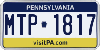 PA license plate MTP1817