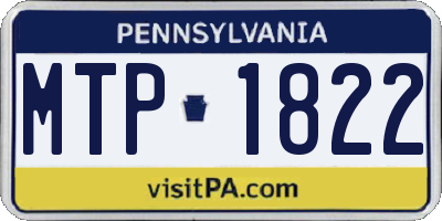 PA license plate MTP1822