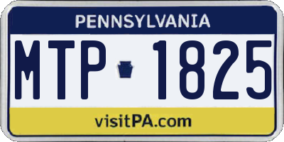 PA license plate MTP1825