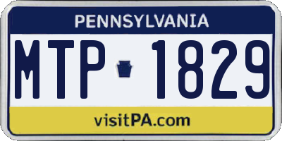 PA license plate MTP1829