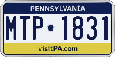 PA license plate MTP1831