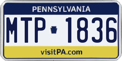 PA license plate MTP1836
