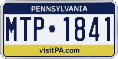 PA license plate MTP1841