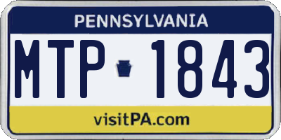 PA license plate MTP1843