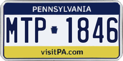 PA license plate MTP1846