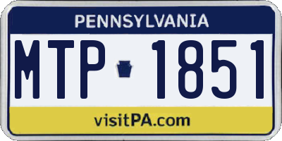 PA license plate MTP1851